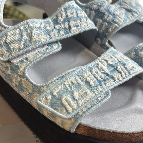 Palm Angels Blue and Black Sandals with Platform Sole - Picture 4 of 8